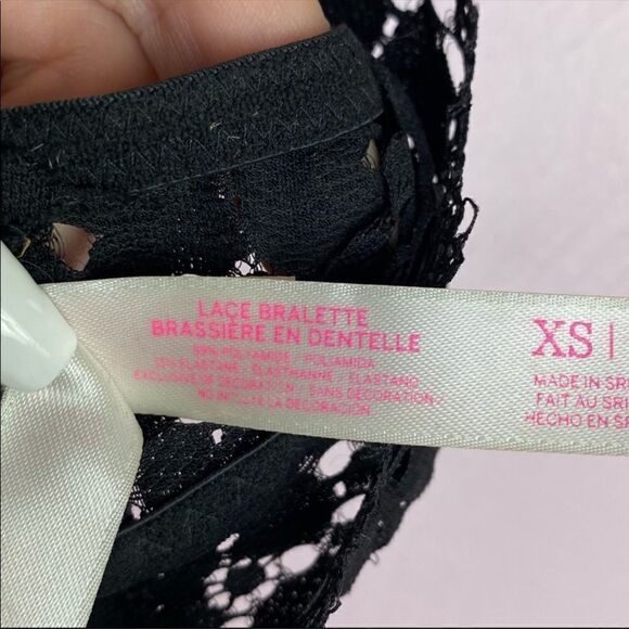 PINK by Victoria’s Secret Eyelet Lace Underwire Bralette Black XS - Picture 8 of 12